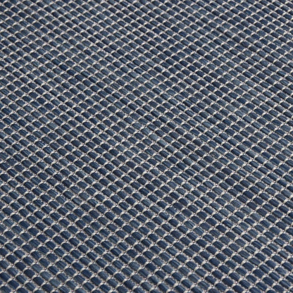 Buitenkleed Platgeweven 120 x 170 cm Blauw