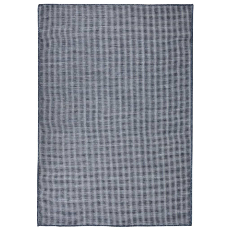 Buitenkleed platgeweven 140x200 cm blauw