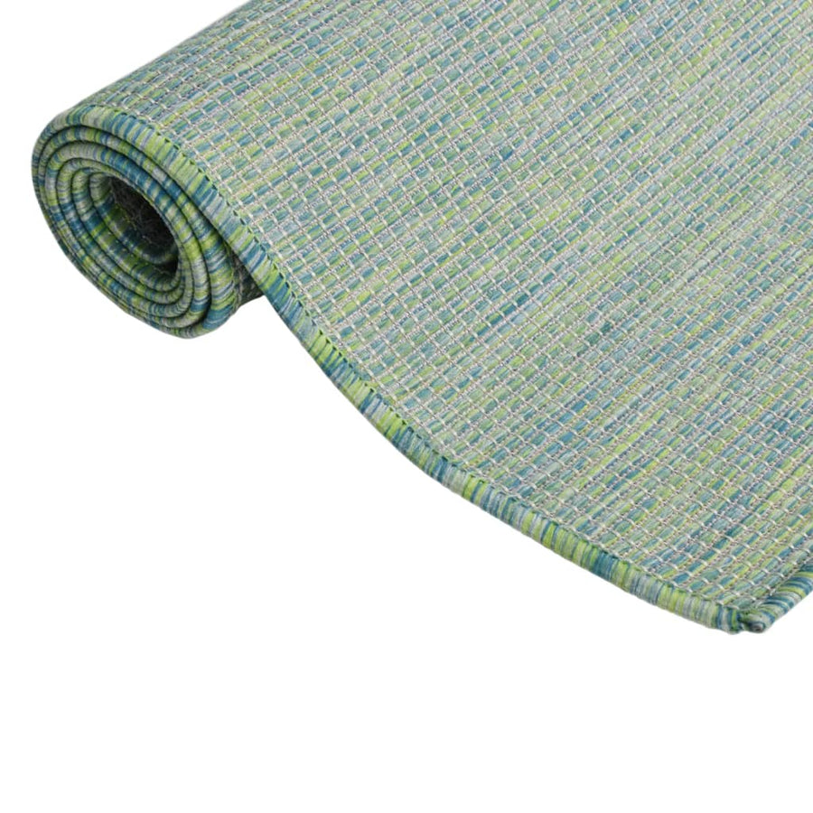 Buitenkleed platgeweven 80x150 cm turquoise