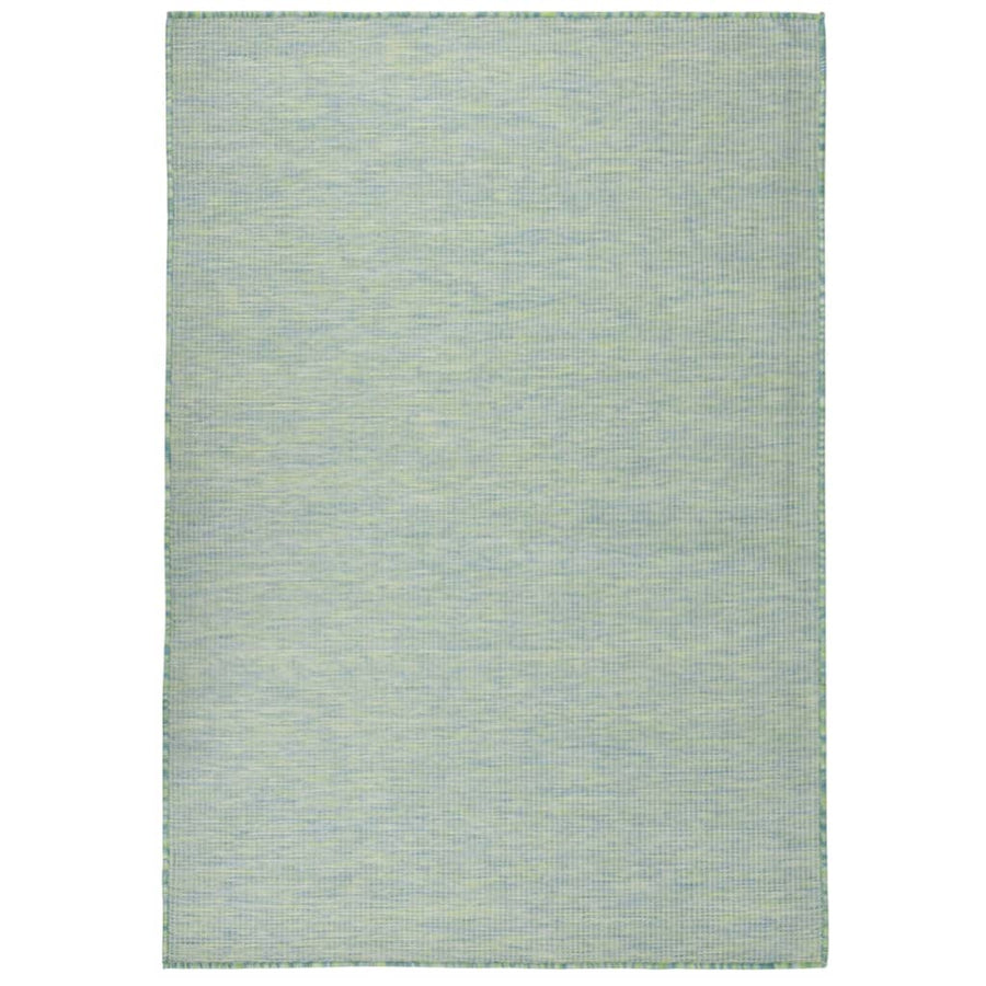 Buitenkleed Platgeweven 160 x 230 cm Turquoise