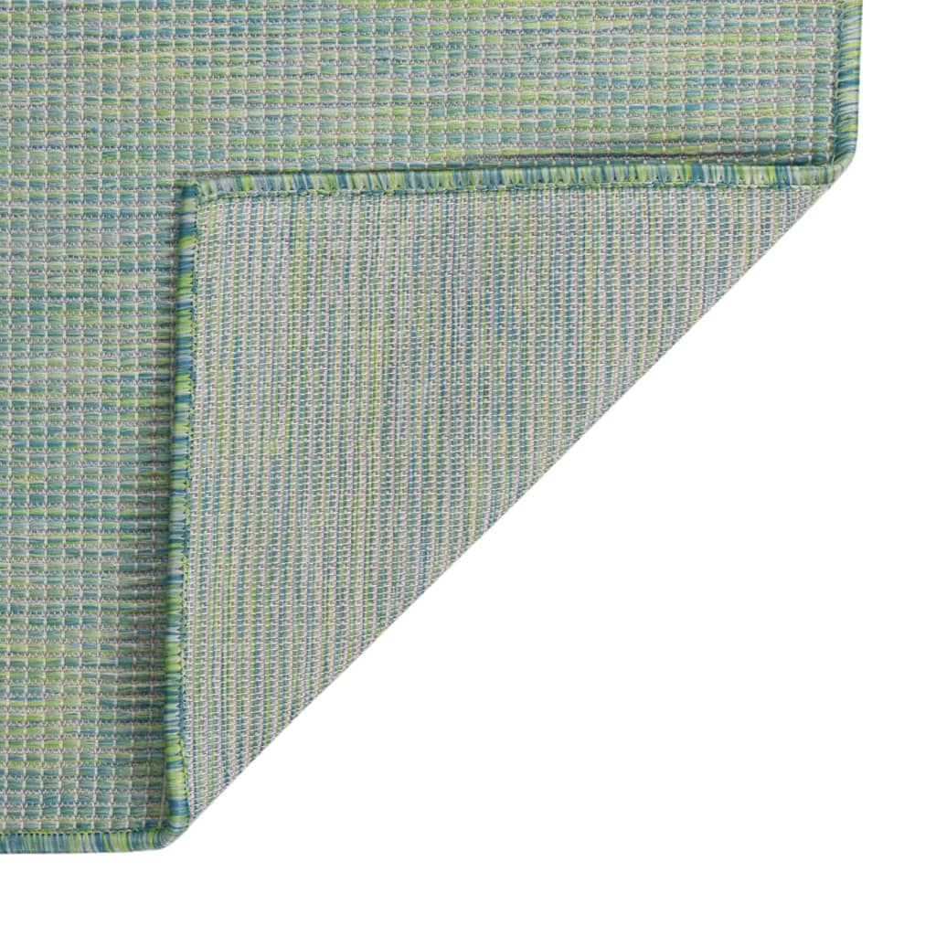 Buitenkleed Platgeweven 160 x 230 cm Turquoise