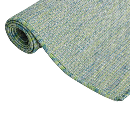 Buitenkleed Platgeweven 160 x 230 cm Turquoise