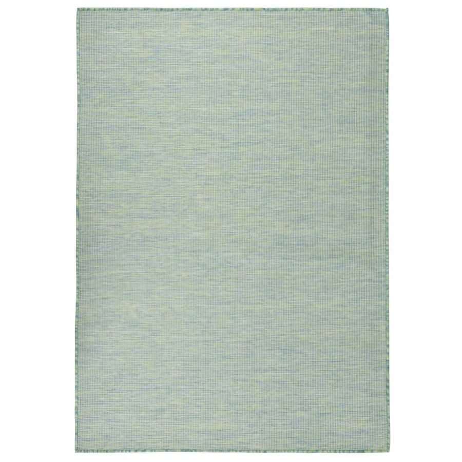 Buitenkleed Platgeweven 200 x 280 cm Turquoise