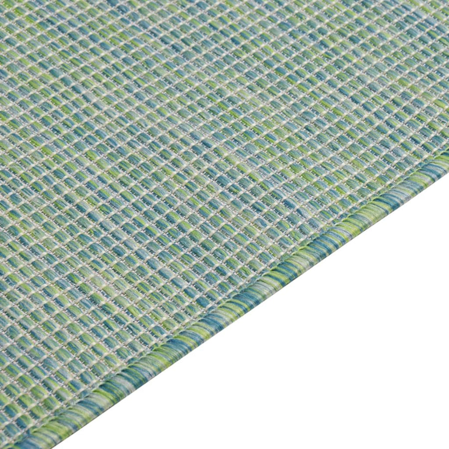Buitenkleed Platgeweven 200 x 280 cm Turquoise