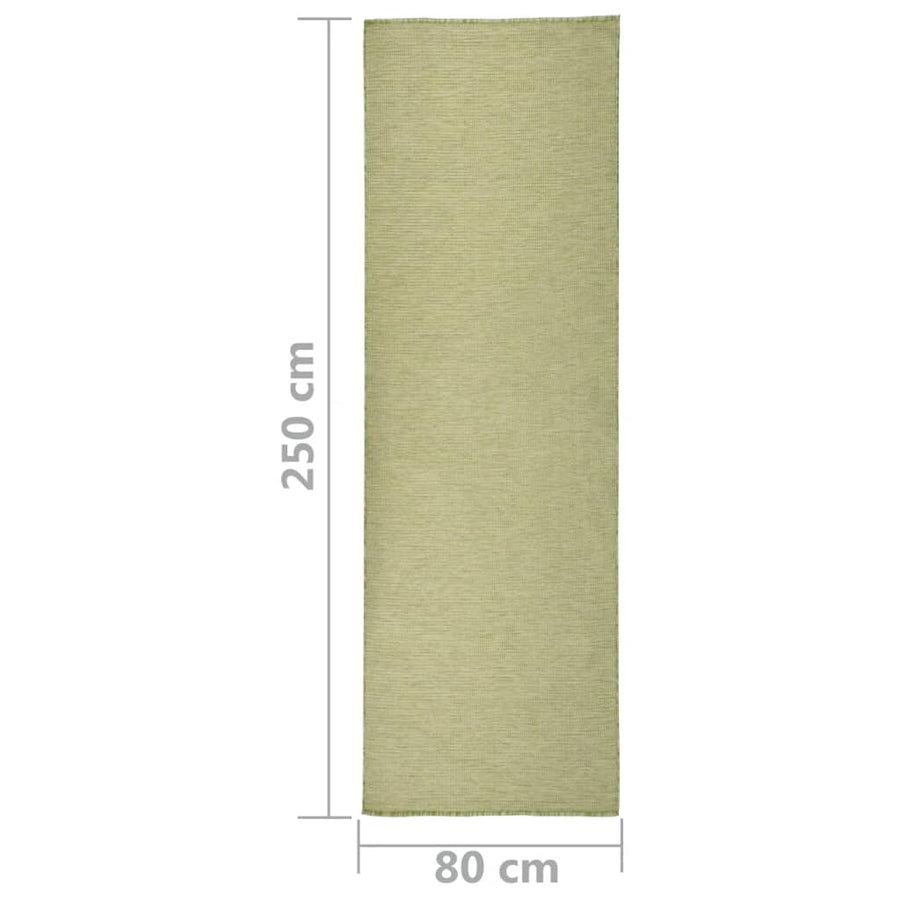 Buitenkleed platgeweven 80x250 cm groen