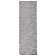 Buitenkleed 80x250 cm bruin blauw platgeweven