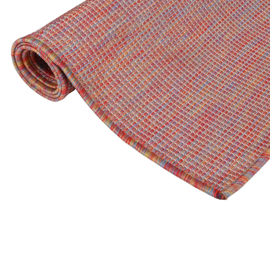 Buitenkleed platgeweven 80x150 cm rood