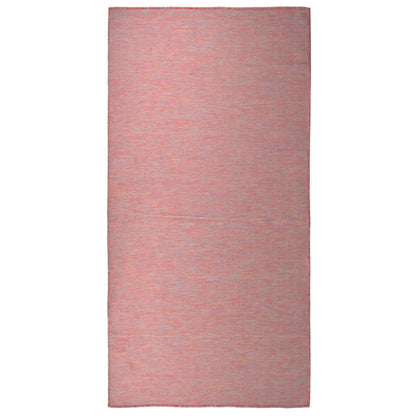 Buitenkleed platgeweven 100x200 cm rood