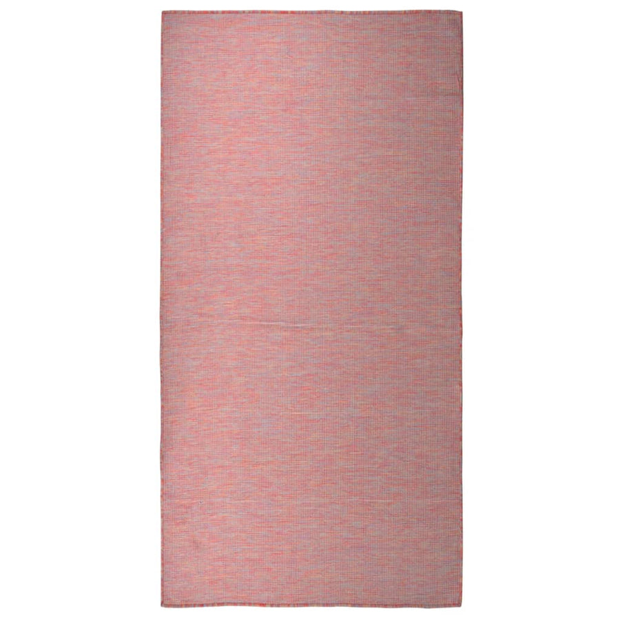 Buitenkleed platgeweven 100x200 cm rood