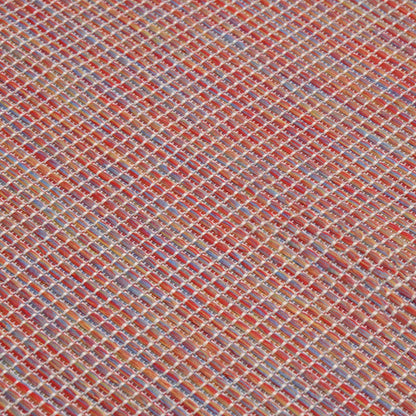 Buitenkleed platgeweven 100x200 cm rood
