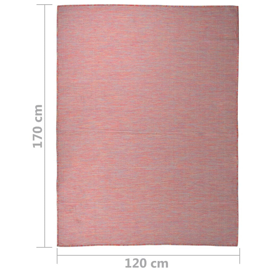 Buitenkleed platgeweven 120x170 cm rood