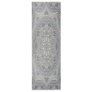 Outdoor rug with pattern flat-woven 80x250 cm blue