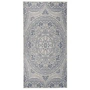 Buitentapijt platgeweven 100x200 cm blauw