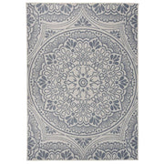 Patterned outdoor rug flatweave 120x170 cm blue