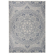 Patterned flat-woven outdoor rug 140x200 cm blue