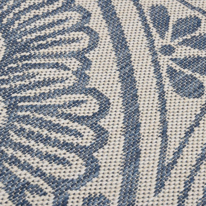 Buitenkleed Met Patroon Platgeweven 140X200 Cm Blauw 140 x 200 cm Blauw patroon