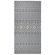 Buitenkleed platgeweven 100 x 200 cm blauw