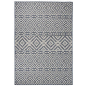 Outdoor rug with pattern flat-woven 160x230 cm blue