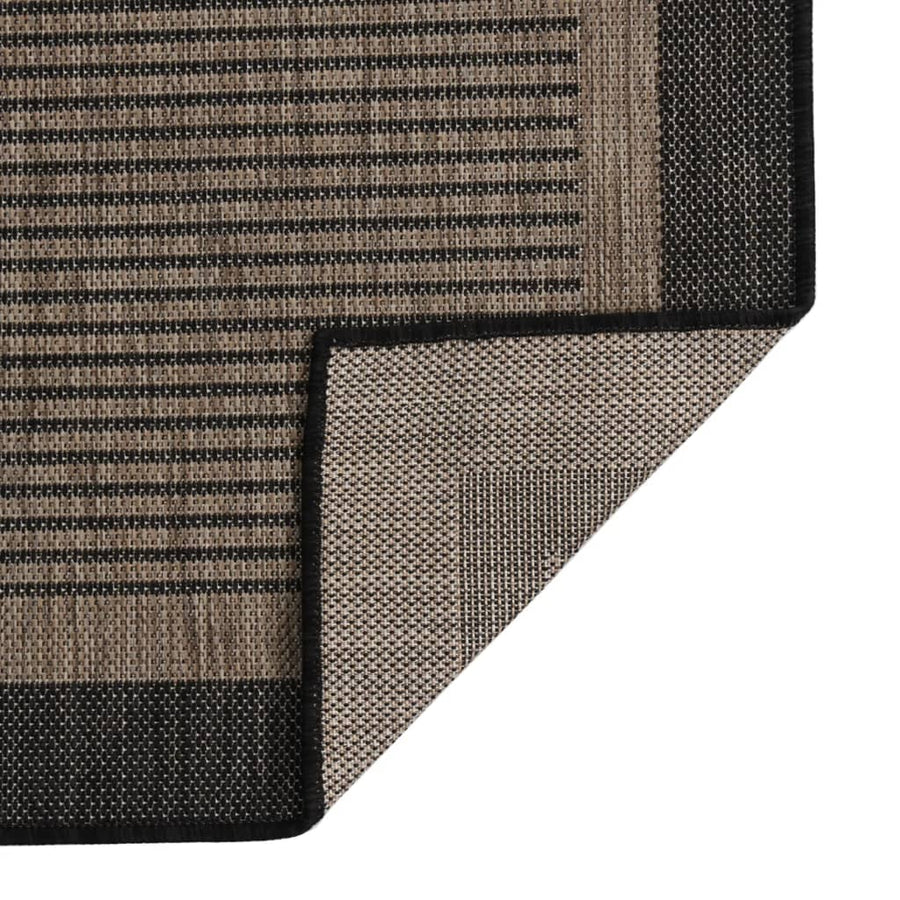 Buitenkleed platgeweven 80x250 cm donkerbruin