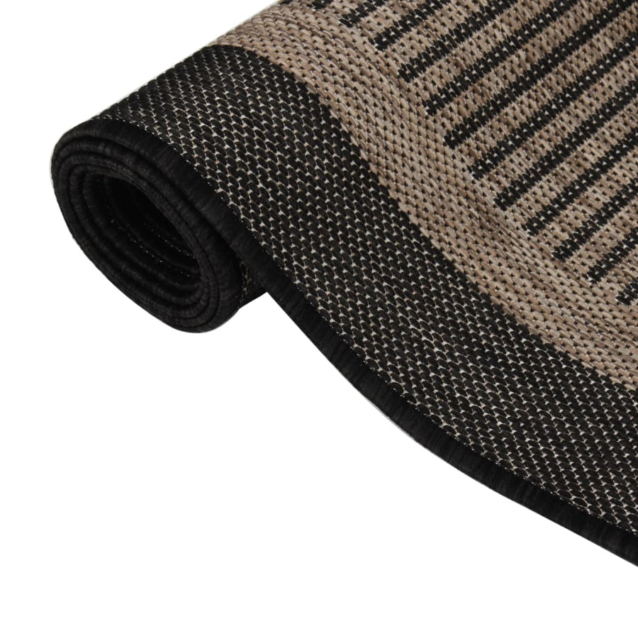 Buitenkleed platgeweven 80x250 cm donkerbruin