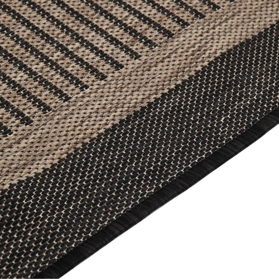 Buitenkleed platgeweven 80x250 cm donkerbruin