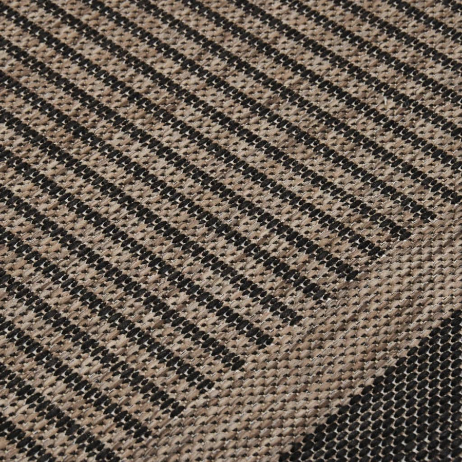 Buitenkleed platgeweven 80x250 cm donkerbruin