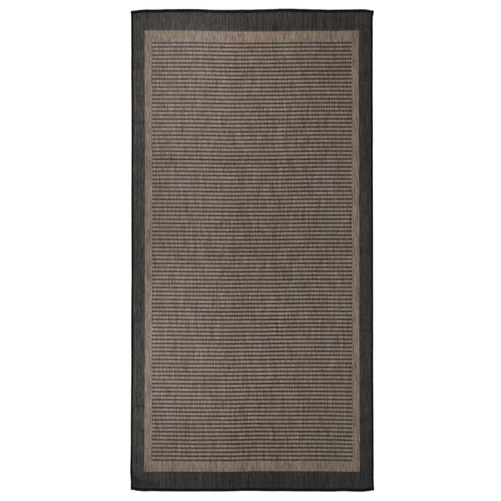 Buitenkleed Platgeweven 100X200 Cm Donkerbruin 100 x 200 cm