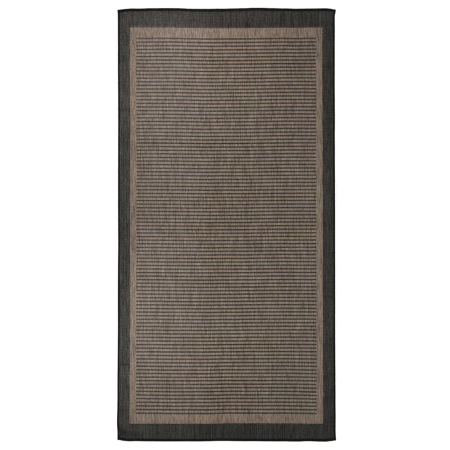 Buitenkleed Platgeweven 100X200 Cm Donkerbruin 100 x 200 cm