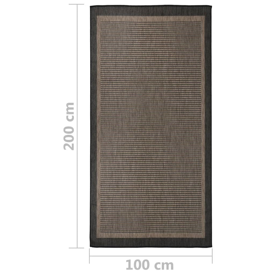 Buitenkleed Platgeweven 100X200 Cm Donkerbruin 100 x 200 cm