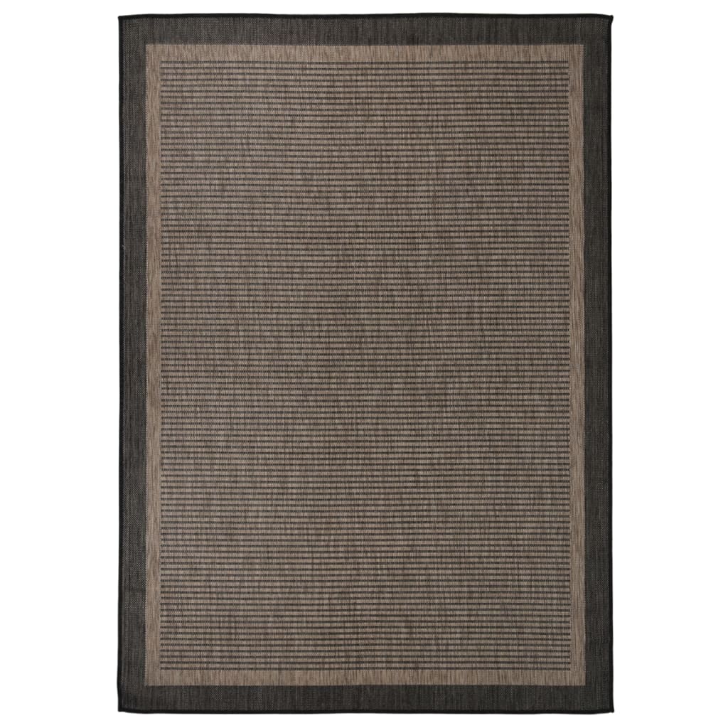 Buitenkleed platgeweven 140x200 cm donkerbruin