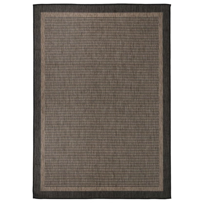 Buitenkleed platgeweven 140x200 cm donkerbruin