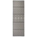 Buitenkleed met patroon platgeweven 80x250 cm zwart