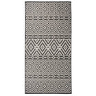 Buitenkleed 100x200 cm platgeweven zwart