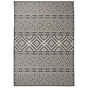 Buitenkleed 120x170 cm zwart patroon