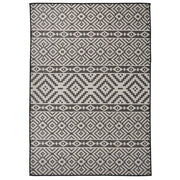 Outdoor rug with pattern flat-woven 140x200 cm black