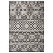 Patterned flat-woven outdoor rug 160x230 cm black