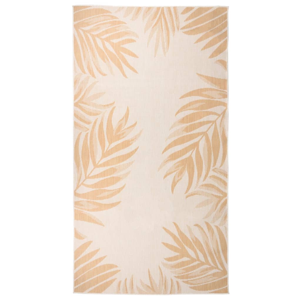 Buitenkleed Met Platgeweven 80 x 150 cm Bladpatroon