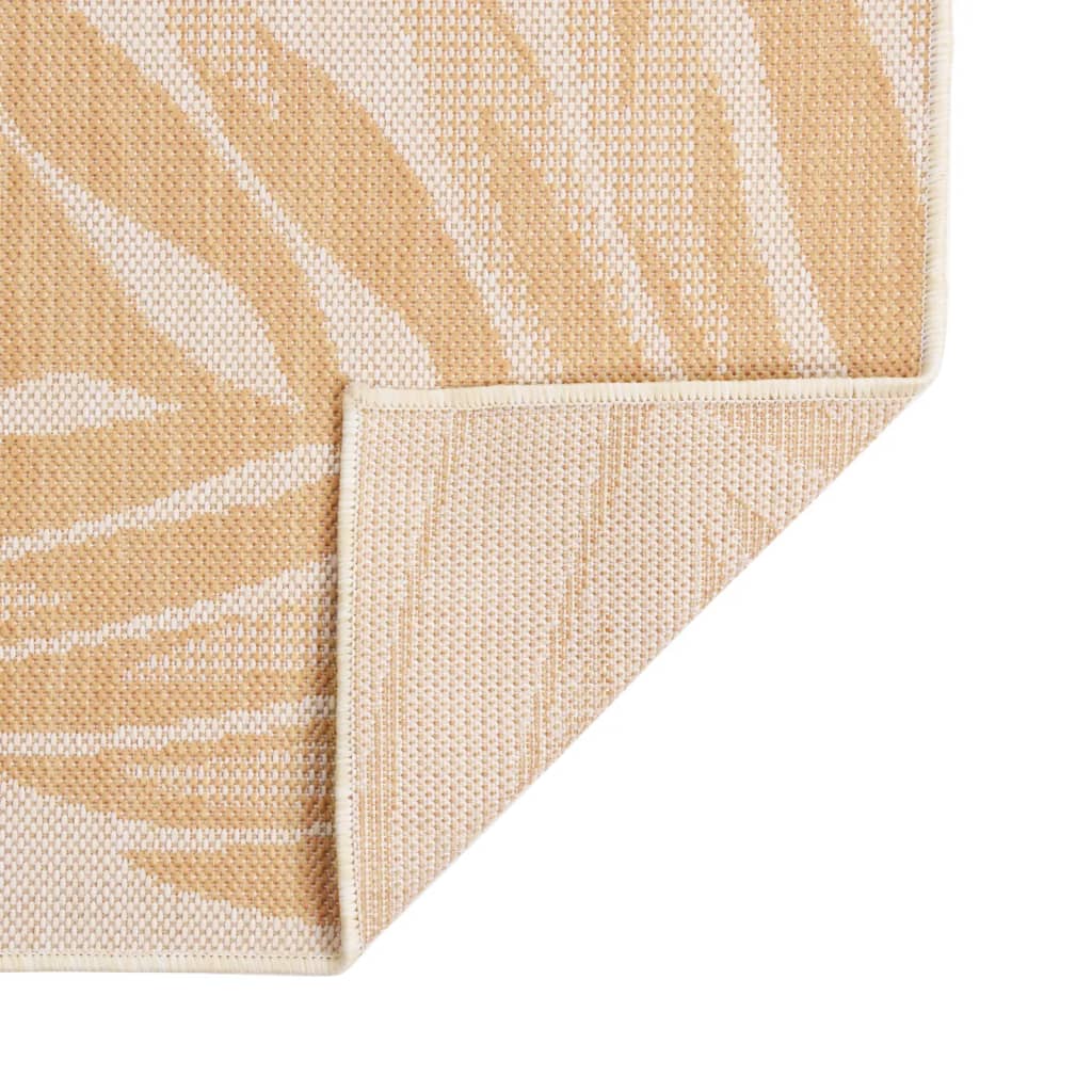 Buitenkleed Met Platgeweven 80 x 150 cm Bladpatroon