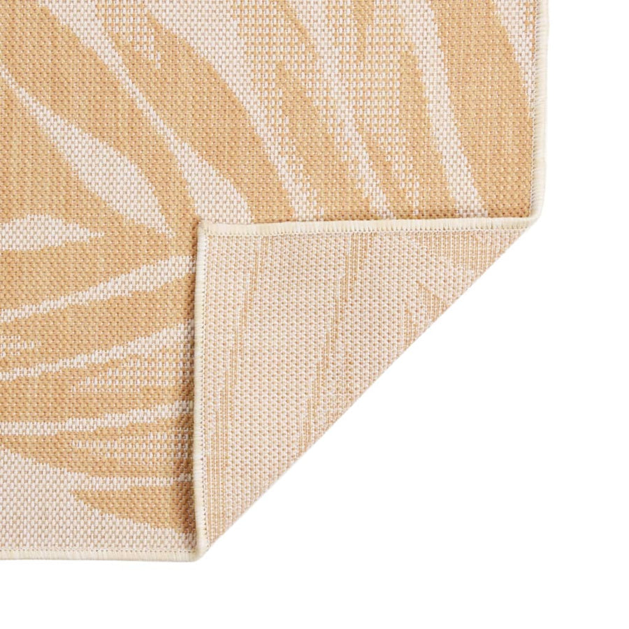Buitenkleed Met Platgeweven 80 x 250 cm Bladpatroon