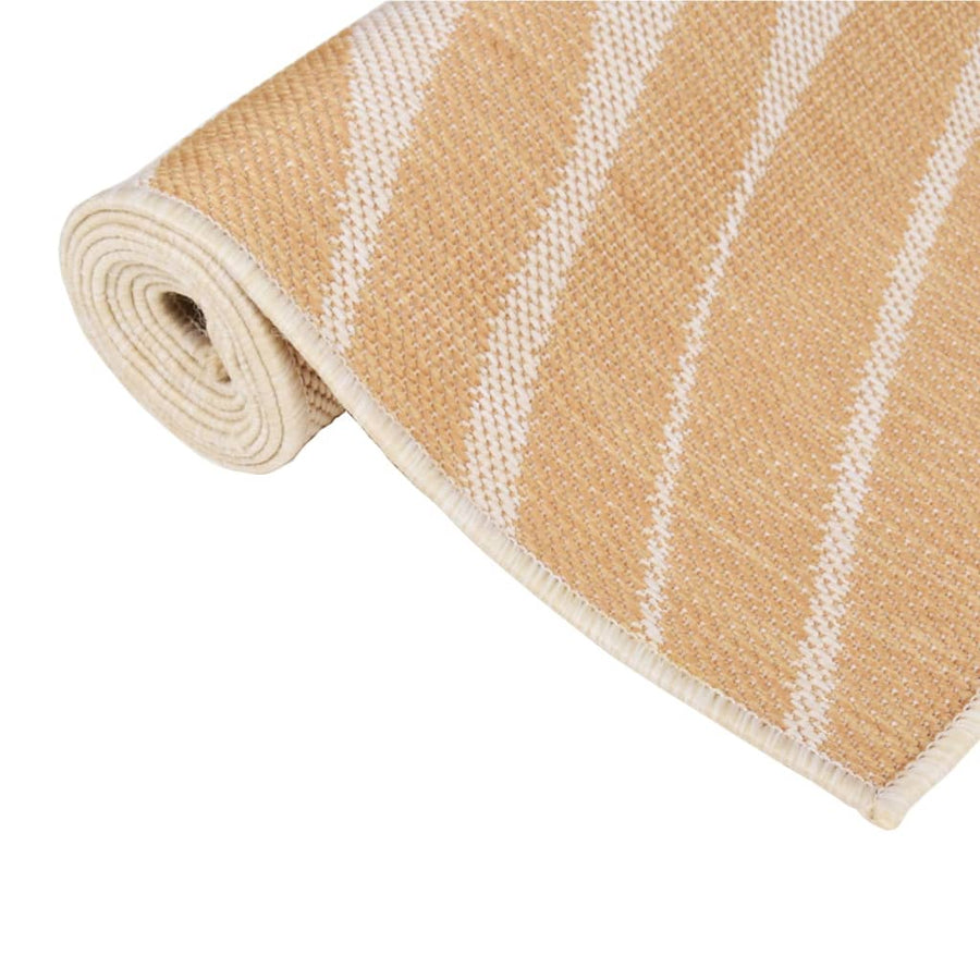 Buitenkleed Met Platgeweven 80 x 250 cm Bladpatroon