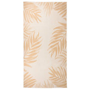 Buitenkleed 100x200 cm geel bladpatroon