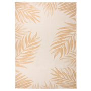 Outdoor rug with leaf pattern flat woven 140x200 cm