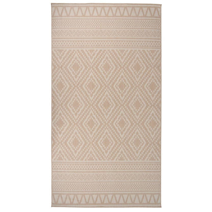 Buitenkleed Met Patroon Platgeweven Bruin 80 x 150 cm