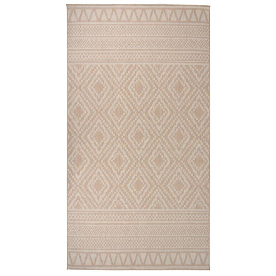 Buitenkleed Met Patroon Platgeweven Bruin 80 x 150 cm