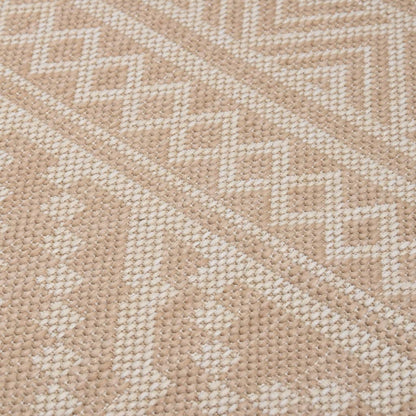 Buitenkleed Met Patroon Platgeweven Bruin 80 x 150 cm