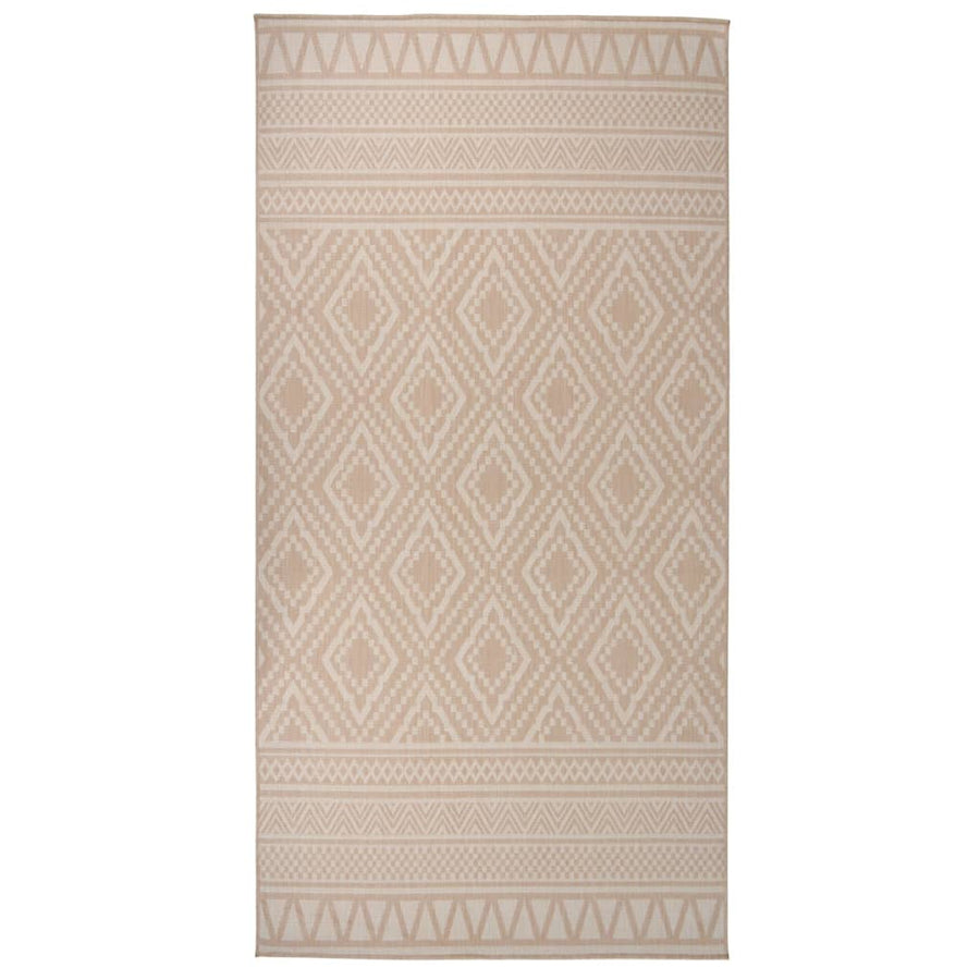 Buitenkleed met patroon platgeweven 100x200 cm bruin