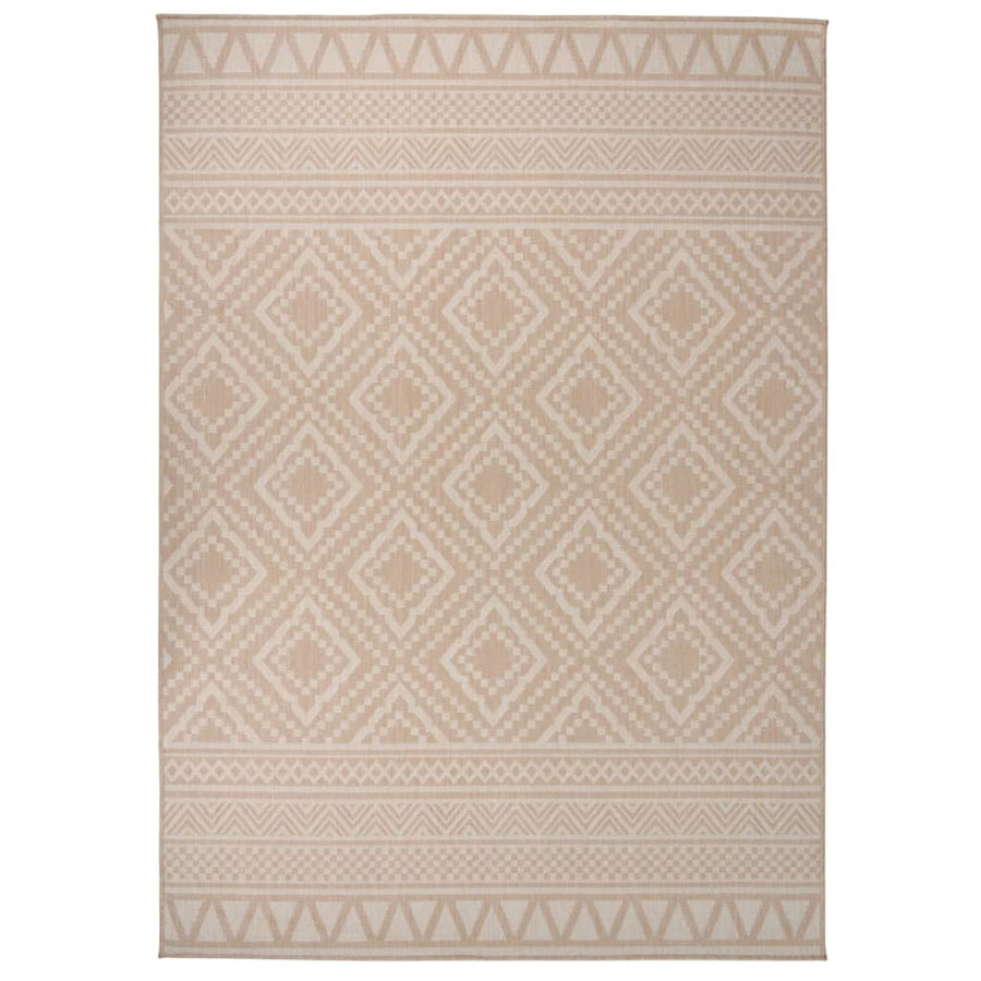 Buitenkleed Met Patroon Platgeweven 120X170 Cm Bruin