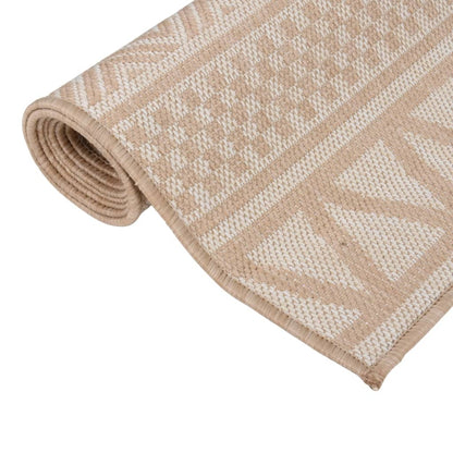Buitenkleed Met Patroon Platgeweven 120X170 Cm Bruin