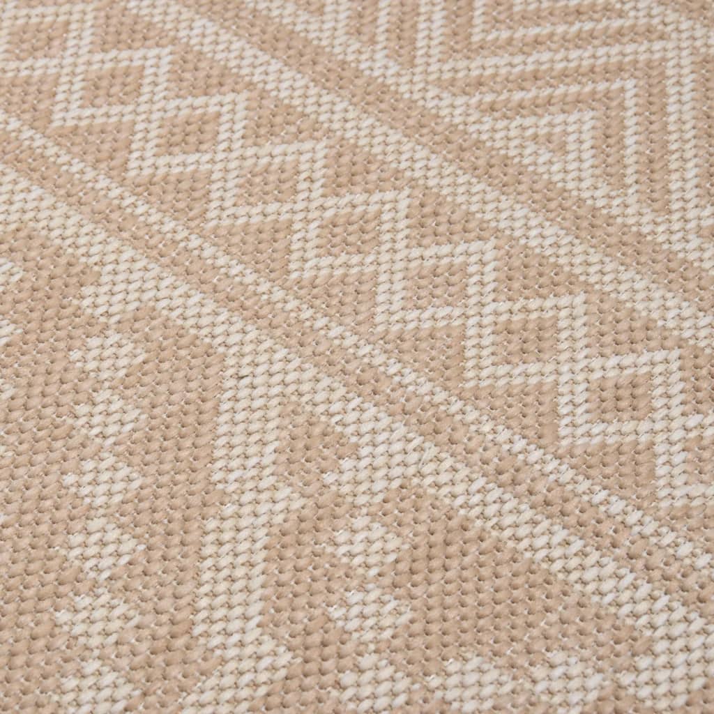 Buitenkleed Met Patroon Platgeweven 120X170 Cm Bruin