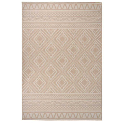 Buitenkleed met patroon platgeweven 160x230 cm bruin